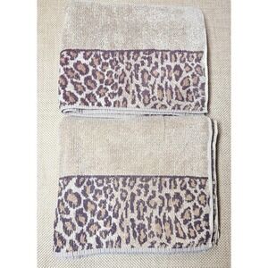 Ralph Lauren Leopard Bath Towel Lot‎ Cheetah Aragon Animal Print Safari
